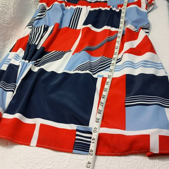 Tommy Hilfiger Womens Sleeveless Geometric Print Dress Midi Size XL - Picture 8 of 10